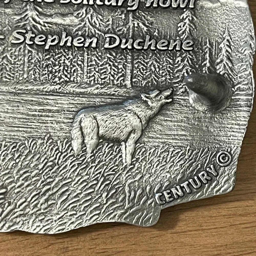 VTG Century  Wolf‎ Scenery Belt Buckle Yucon Canada Stephen Duchene Quote